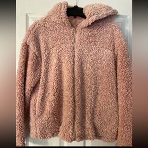 Cozy Pink Sherpa Jacket with hood